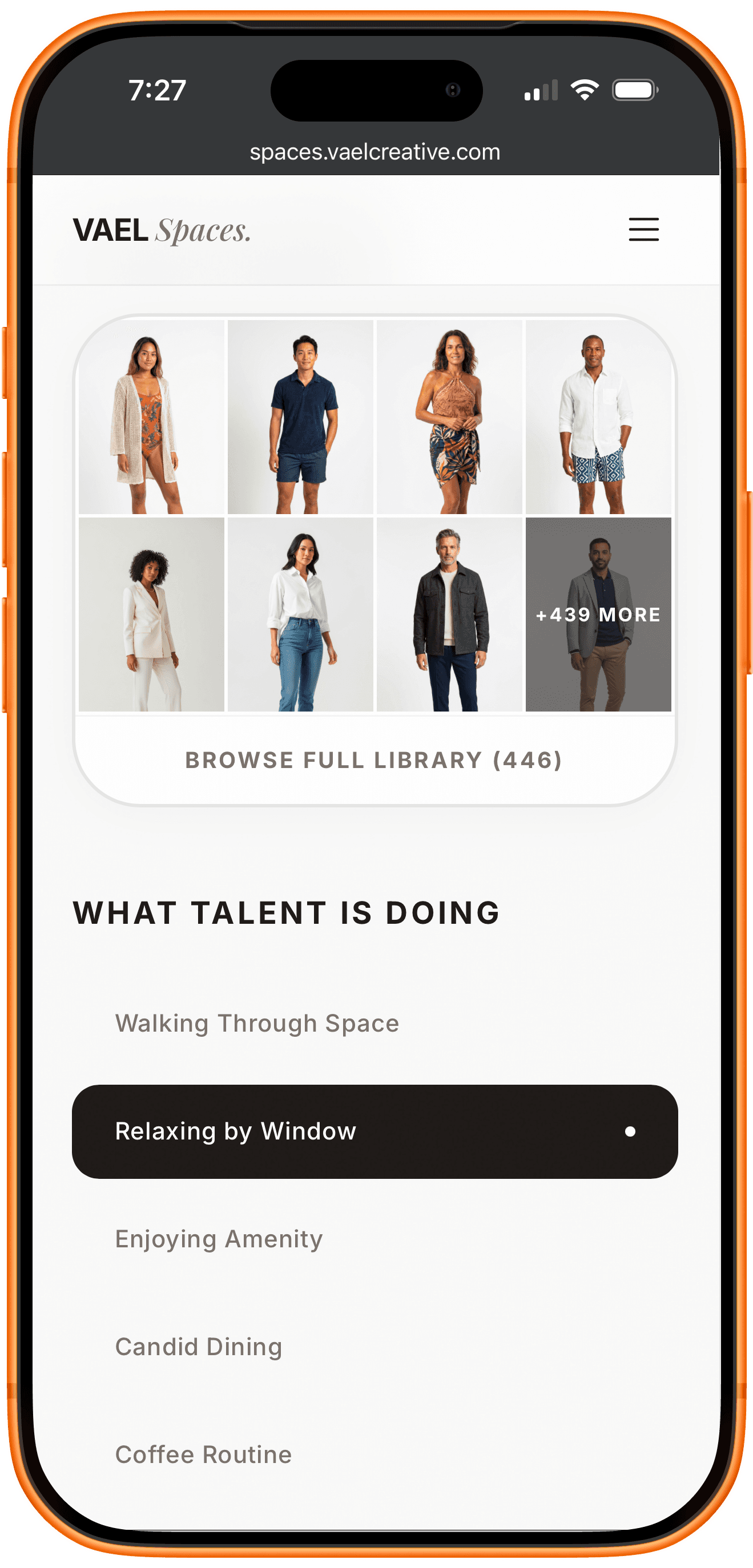 Vael Spaces Talent Casting on iPhone